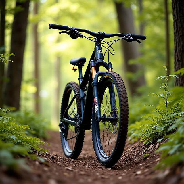 Mountain bike on a trail in the Don Valley, Toronto